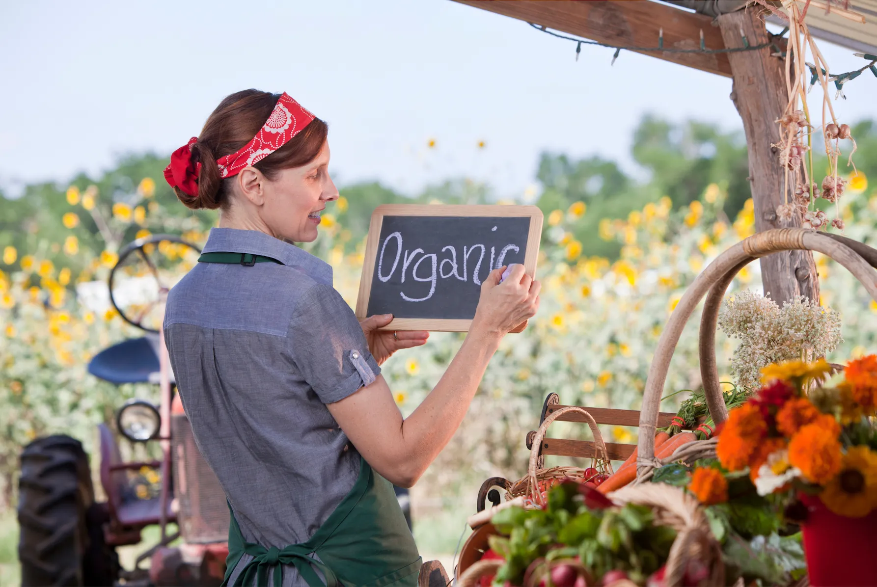 Organic farming promotes a healthier way of eating as it avoids harmful pesticides. 