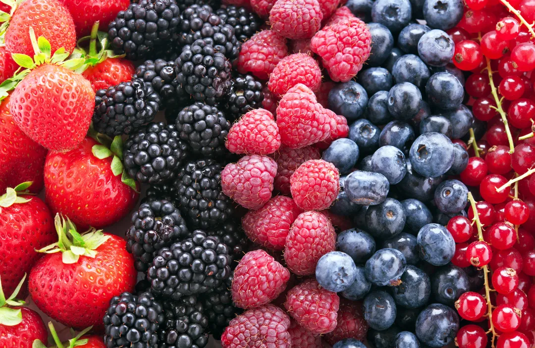 Berries such as strawberries, blackberries and raspberries contribute to overall health.